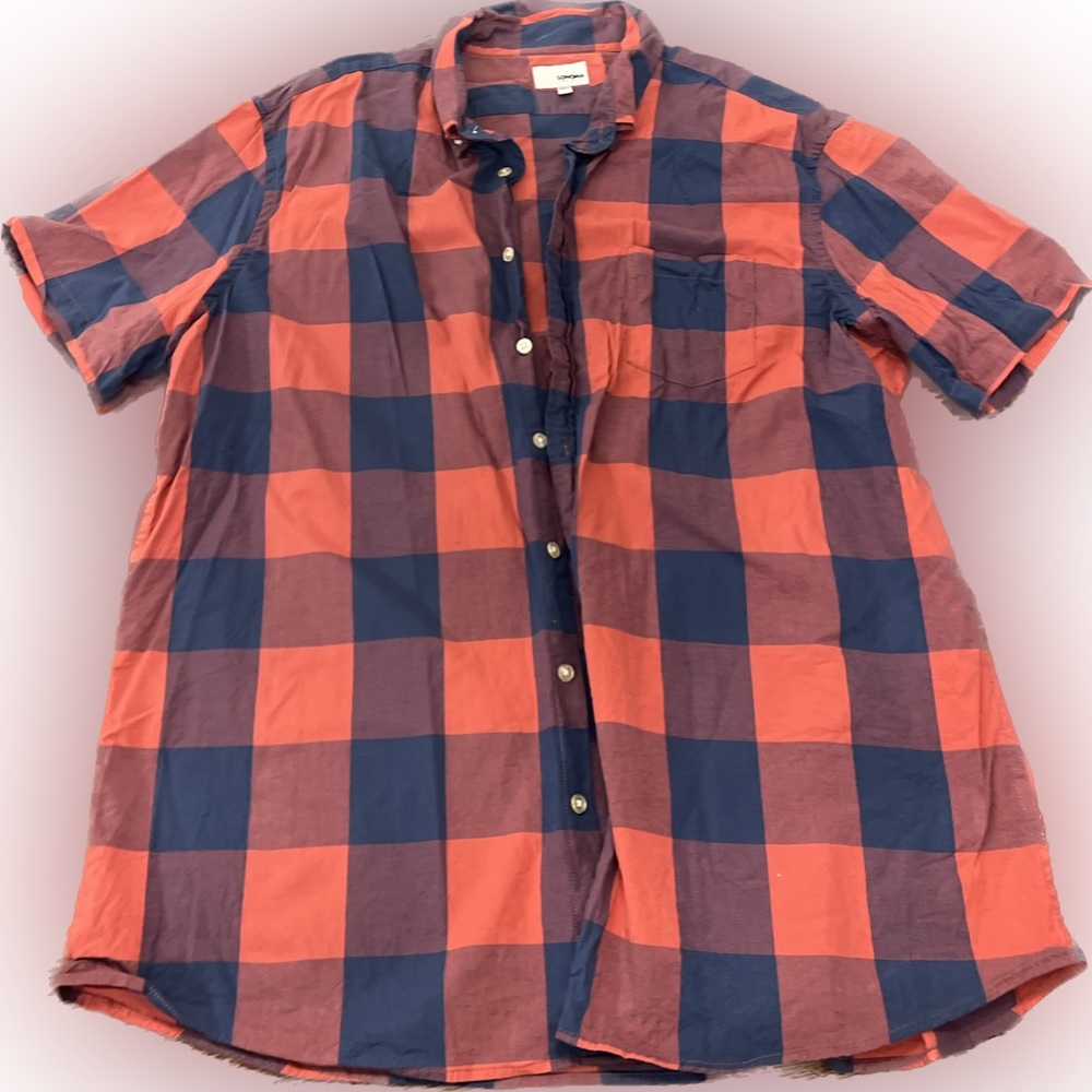 Sonoma XXL a short sleeve button down, blue and red checkered pattern